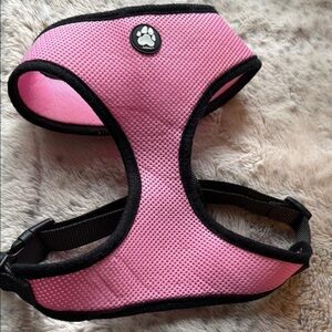 XL Pink Dog Harness with Black Trim